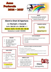 Oratorio 2026/2027